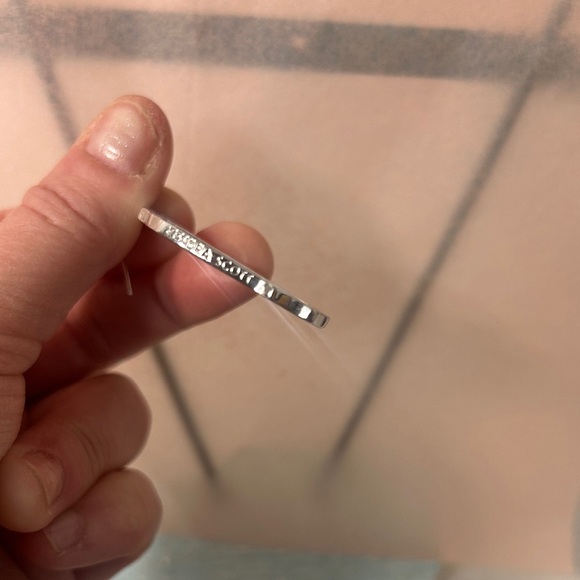 Kendra Scott Silver Openwork Teardrop Dangle Earrings - Picture 2 of 3